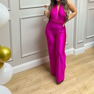 Hot pink multi way jumpsuit